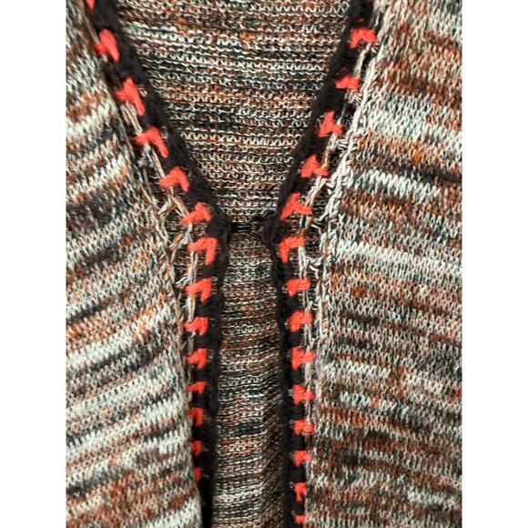 Free People Women's Jungle Heat Hood Tiger Fringe Knit Long Duster Cardigan Sz S - Picture 4 of 9